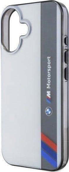 BMW Motorsport IML Vertical Stripe Case for iPhone 16 6.1" Grey - BMHCP16S23HTFEG