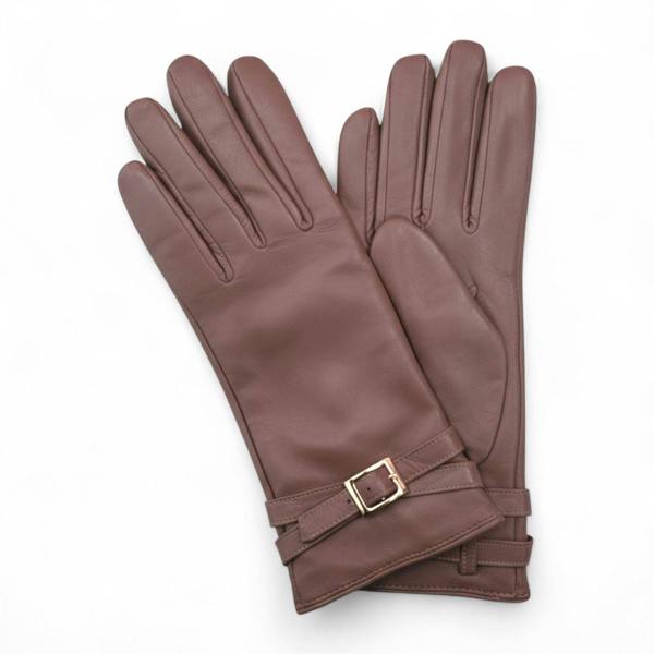 Infinity Leather Womens Italian Leather Winter Buckle Soft Wool Lining Gloves - L-GLV-601