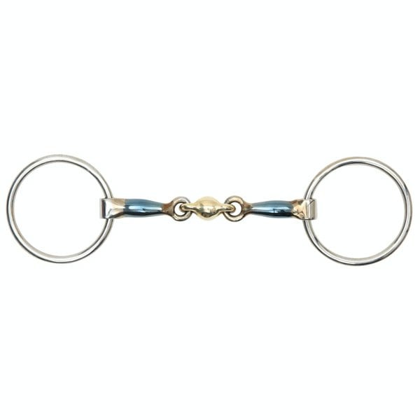 Shires Sweet Iron Lozenge Horse Loose Ring Snaffle Bit - Blue