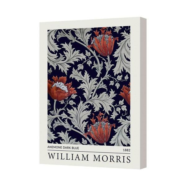 Benjamin Tate Design Anemone Dark Blue William Morris Canvas Print Vintage Art Reproduction