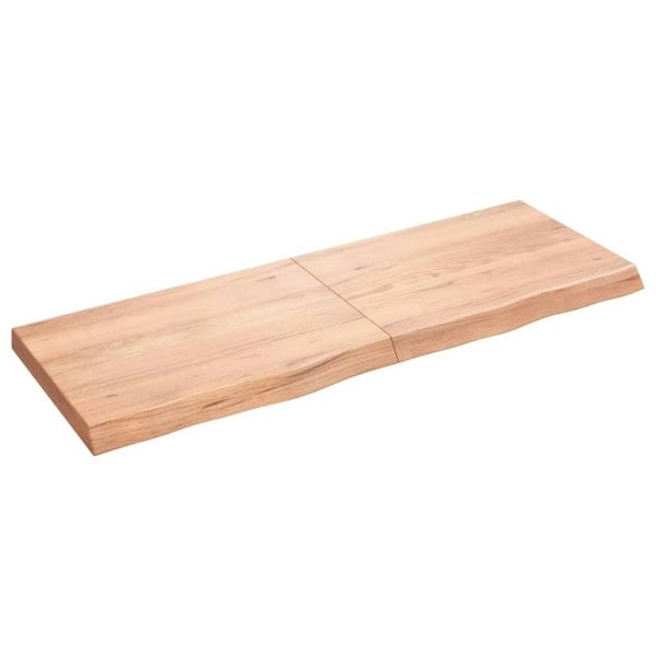 Berkfield Wall Shelf Light Brown 140x50x6 cm Treated Solid Wood Oak