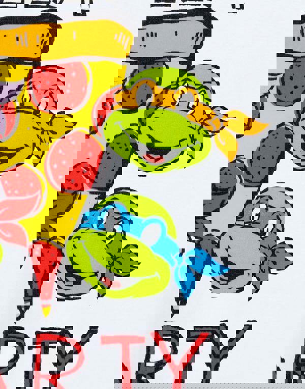 Teenage Mutant Ninja Turtles Boys White Life of the Pizza Party Short Sleeved T-Shirt