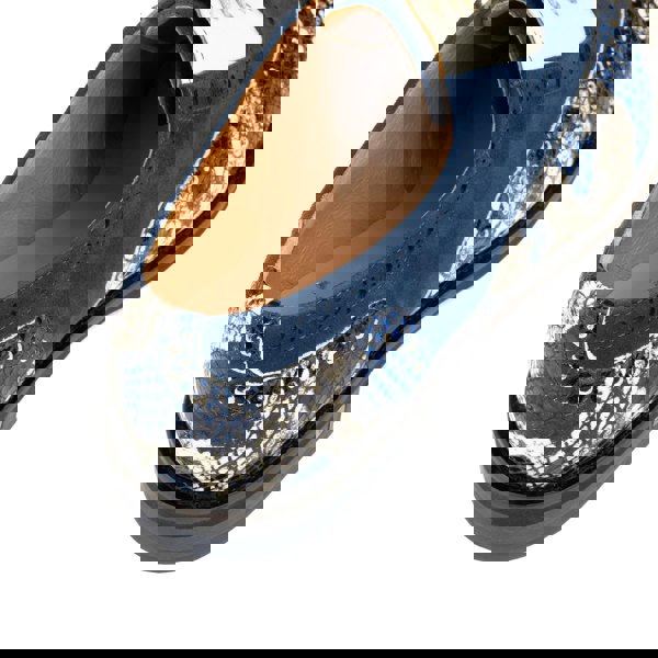 Embassy London Vivienne - Blue Snake - Women's oxford shoe with blue & snake effect leather combo