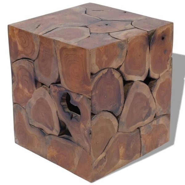 Berkfield Stool Solid Teak Wood