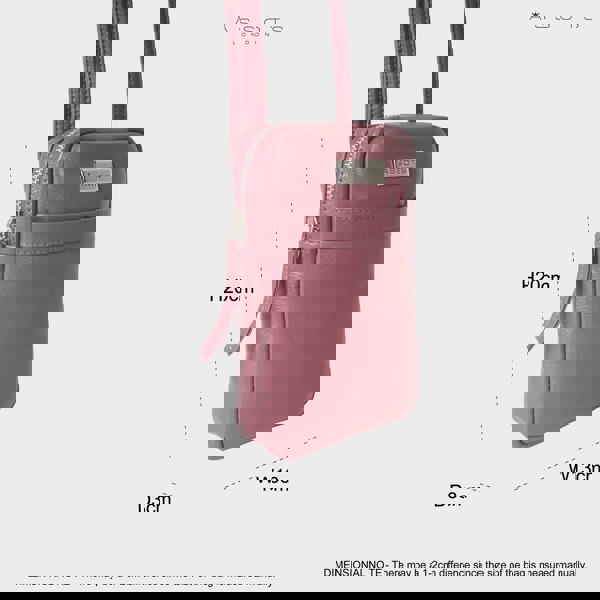 Assots London 'LEO' Carmine Pink Nappa Real Leather Crossbody Mobile Phone Bag