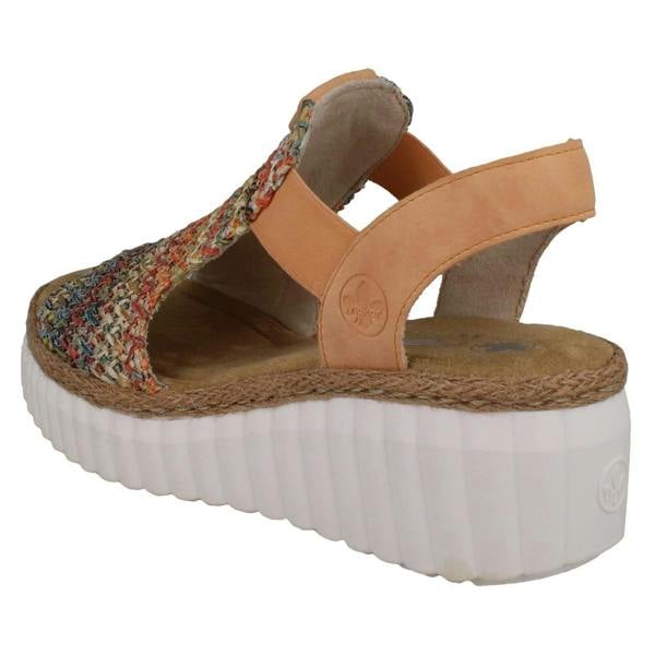 Rieker Ladies Rieker Antistress Woven Wedge Sandals 69172