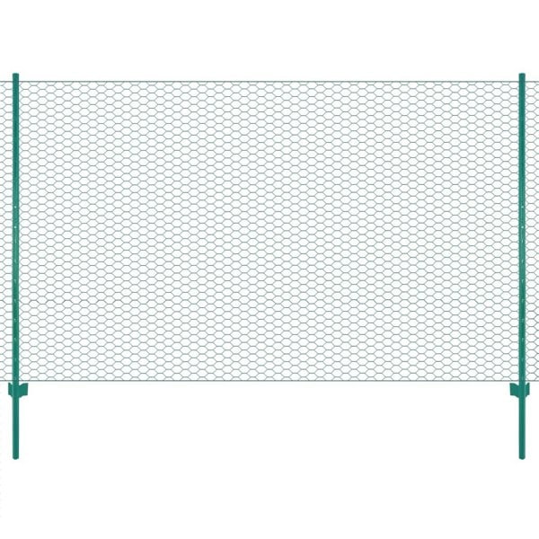 Berkfield Wire Mesh Fence with Posts Steel 25x1.5 m Green