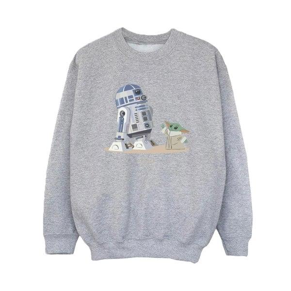 Star Wars Boys The Mandalorian R2D2 And Grogu Sweatshirt - Sports Grey