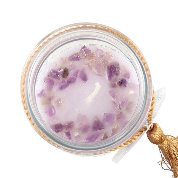 Serano Blackberry Tube Candle with Amethyst Crystals