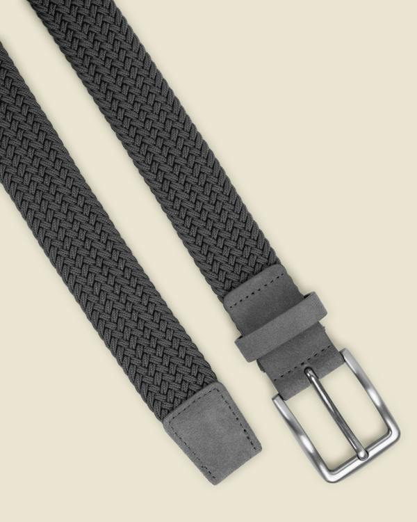 Larsson & Co Koltrast - Woven Suede Trim Stretch Belt