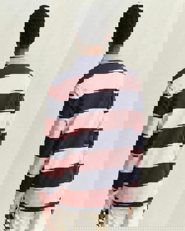 GANT Mens Regular Chambray Stripe Heavy Rugger - 671 Bubblegum Pink