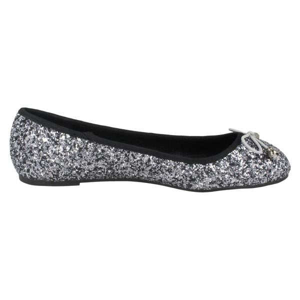 Spot On Ladies Spot On Glitter Ballerinas