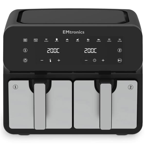EMtronics Dual Air Fryer 8 Litre