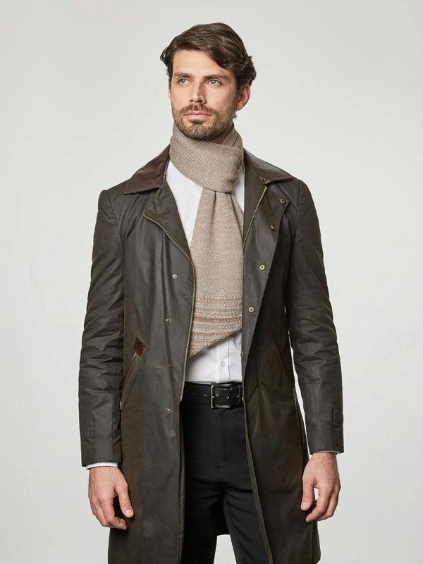 Serran London Caramel Merino Slant Scarf