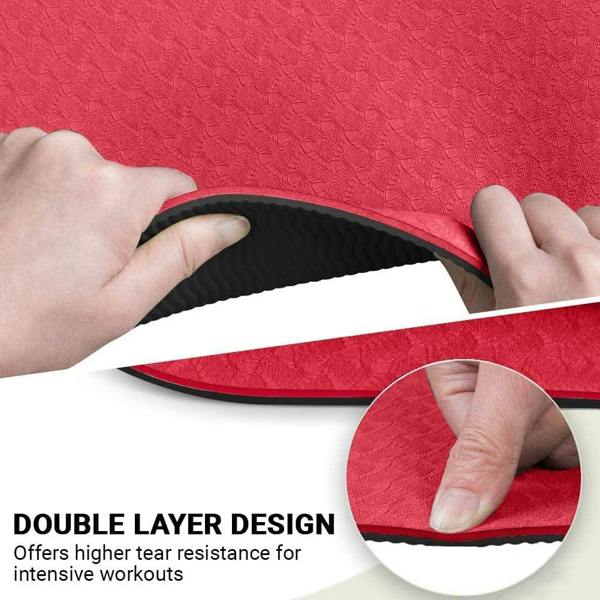 ROMIX Pro Yoga Mat with Alignment Lines, 6mm Non Slip Lightweight Exercise Mat with Carry Bag and Strap