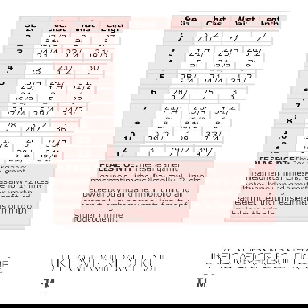 UK Flower Girl Boutique Morgan Dress size chart