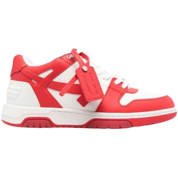 Off-White Out Of Office Low Top Red Leather Sneakers UK 7