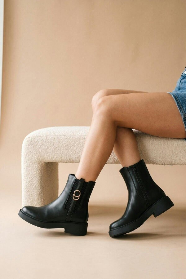 ikrush Pilar Gold Ring Chunky Chelsea Boots