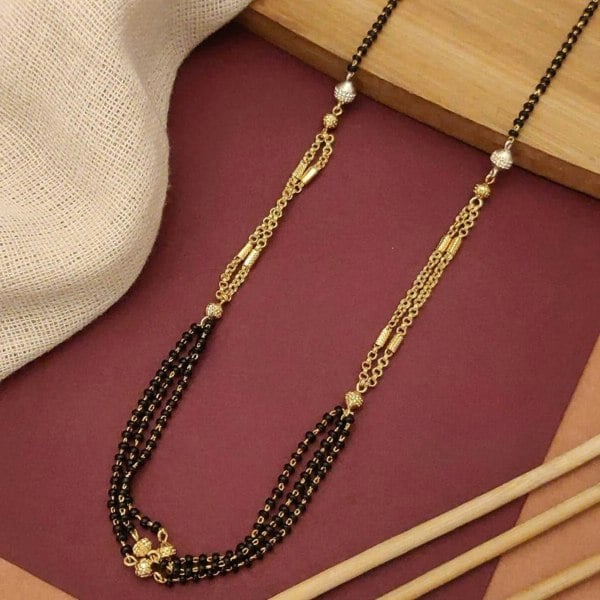 The Colourful Aura Gold Black Beaded Indian Asian Nazar Mangalsutra Choker Necklace