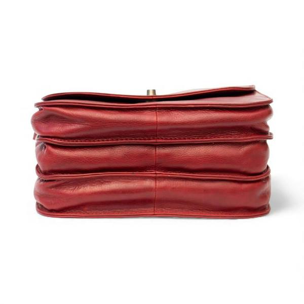 PRIMEHIDE Large Triple-Compartment Leather Handbag - Elena Tuscan