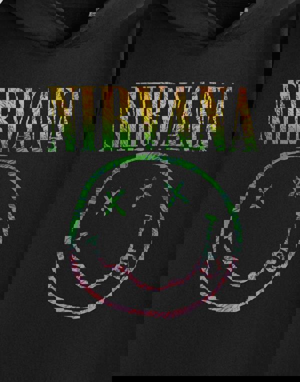 Nirvana Unisex Kids Black Rainbow Hoodie