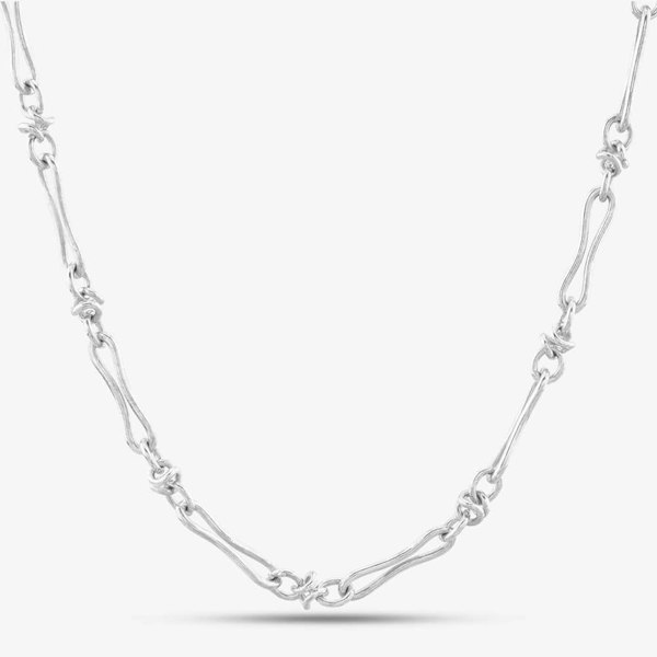 T. H. Baker Silver Fancy Figaro Necklace V19-9345-SS18