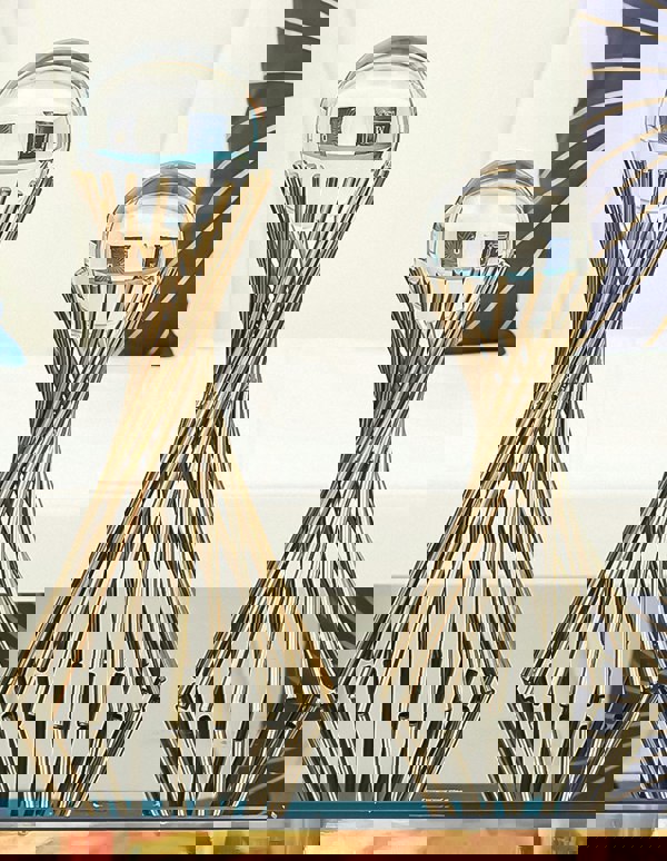 ANYHOUZ 34cm Crystal Ball Tabletop Home Decor Modern Art Living Room Display House Decorative Crafts Metal Ornaments