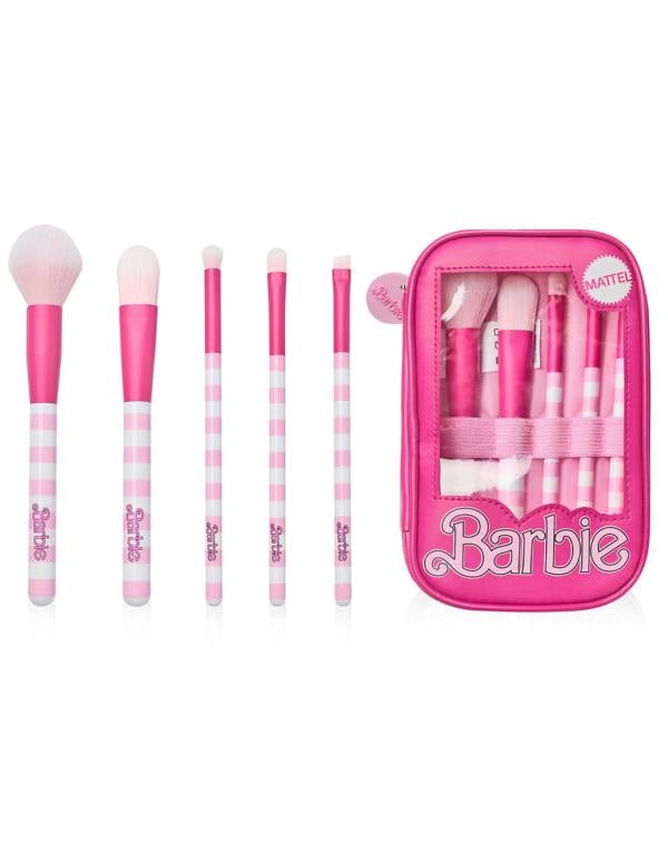 Barbie Womens Pink Retro Stripe Makeup Brush Set (One Size)