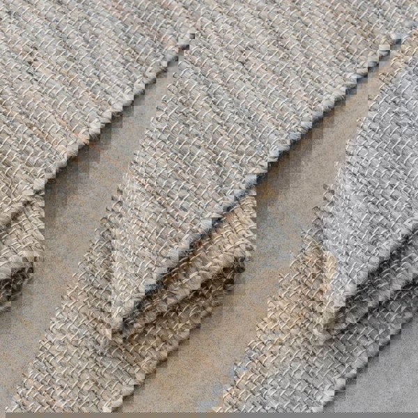 Handloom Jute Rug Dhaka Natural Grey Brown
