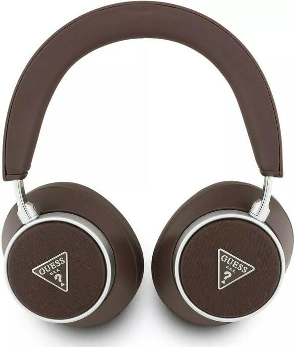 Guess Saffiano Triangle Logo Bluetooth Wireless On Ear Headphones Brown - GUBHC15PGMRTRW