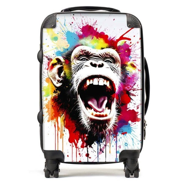 Warren Reed Coloured Splashart Crazy Monkey Face Suitcase