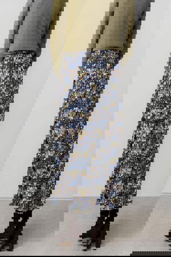 Lily & Me Alice Geometric Print Maxi Skirt Navy