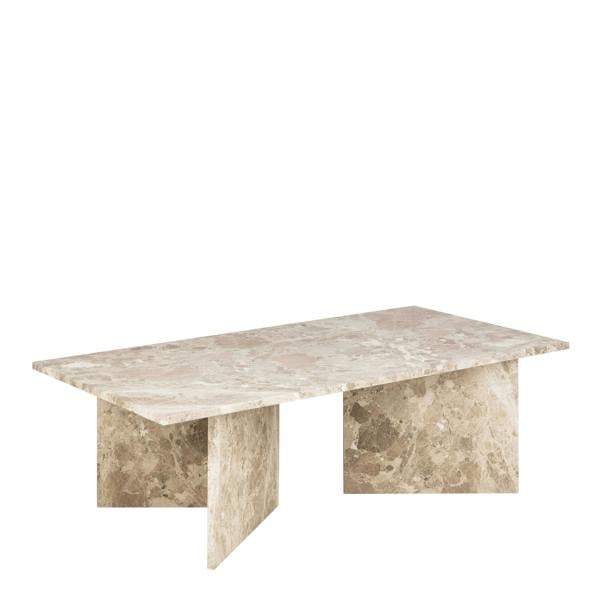 Wyld Haus Singapore Latte Brown Marble Rectangular Coffee Table