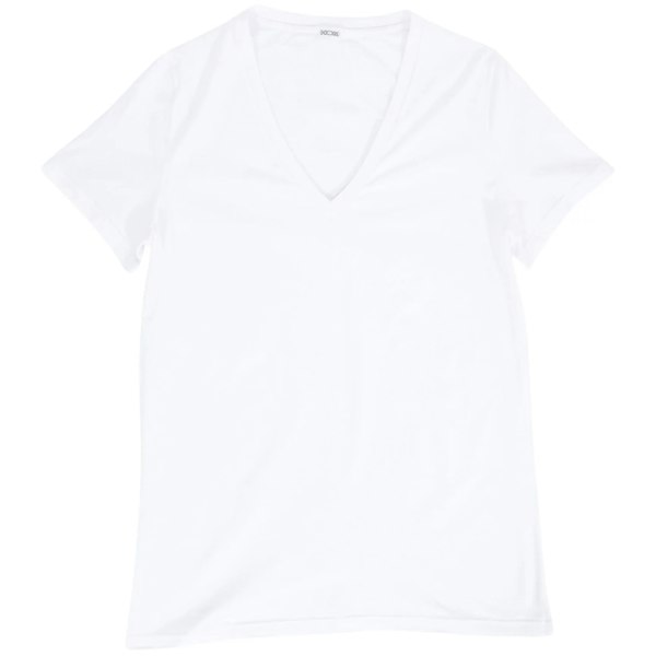 Hom Supreme Cotton V-Neck T-Shirt, White
