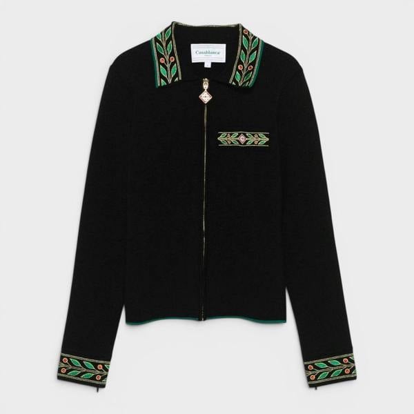 Casablanca Embroidered Laurel Jacket Black