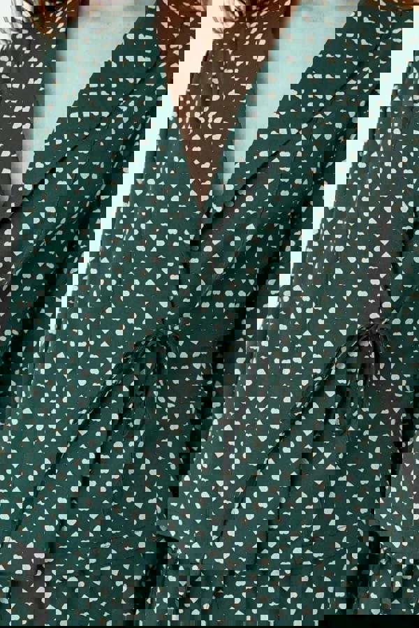 WOVCOR 2-Piece Heart Print Viscose Woven Pajama Set with Tie Detail