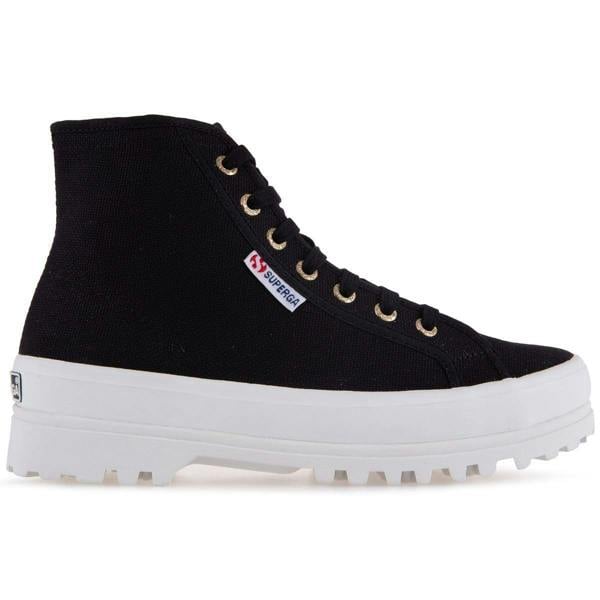 Superga Womens/Ladies 2341 Cotu Alpina High Tops - Black/Pale Gold - 