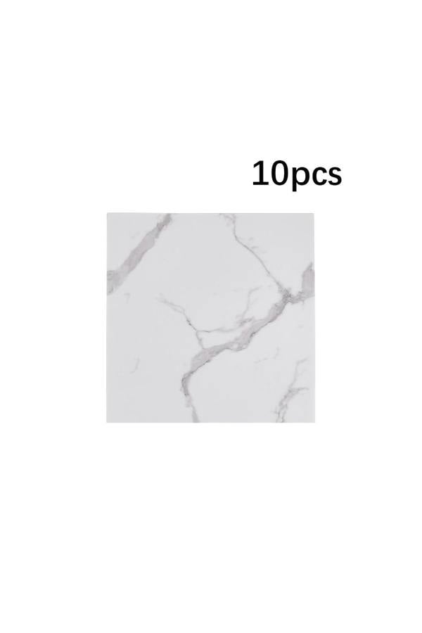 Living and Home 10pcs Self-Adhesive Calaeatta White Marble PVC Wallpapers, 40x40cm