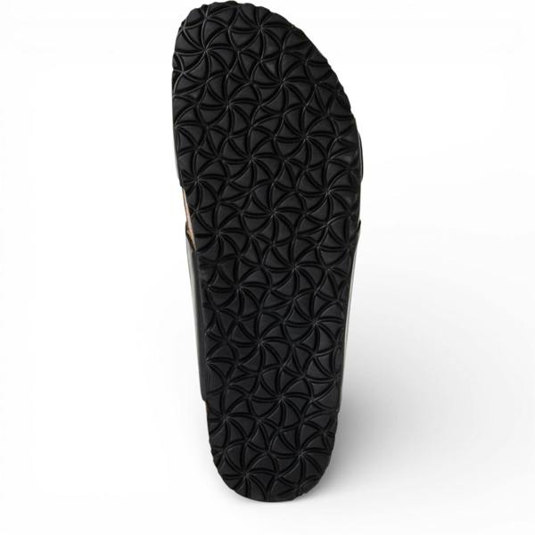 Tamaris Men's Black Leather Slip-On Footbed Slipper Sandals