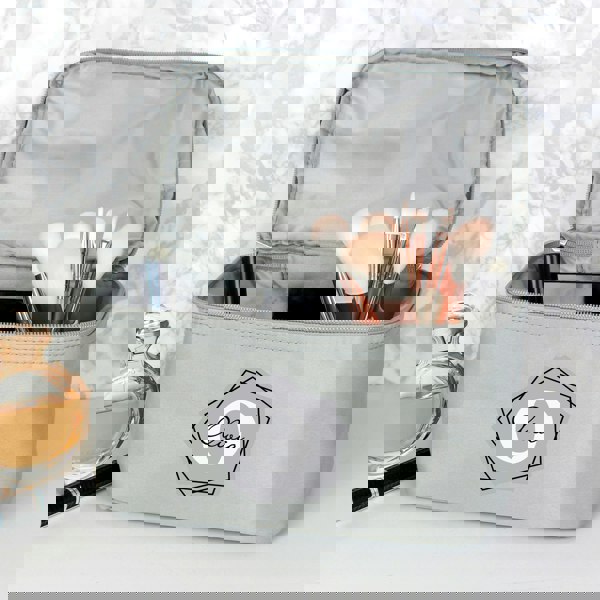 Personalised Memento Company Personalised Geometric Initial Grey Toiletry Bag