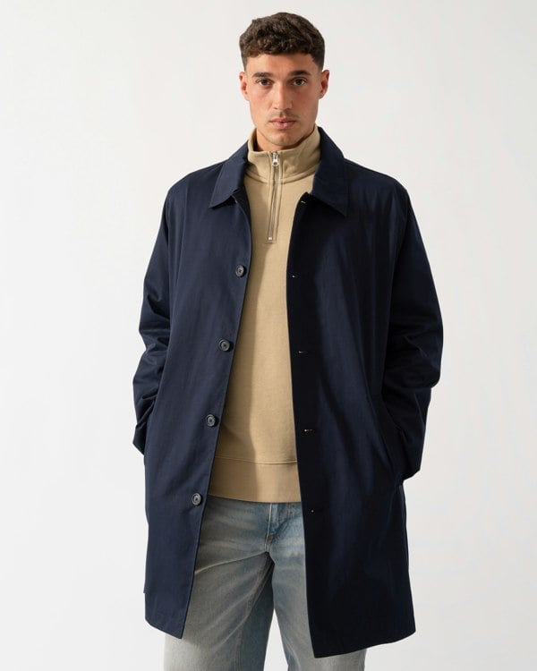 GANT Mens Cotton Car Coat - 433 Evening Blue