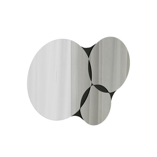 Decortie Gora Black Modern Unframed 3-Round Shape Mirror Wall-mounted Bathroom (H) 51.20cm (W) 75.40cm