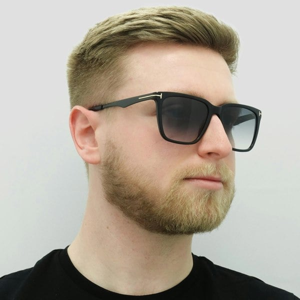Tom Ford Sunglasses Garrett FT0862 01B Shiny Black Blue Grey Gradient