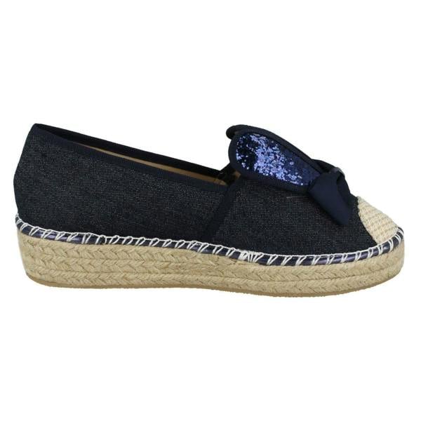 Spot On Ladies Spot On Bunny Ears Canvas Shoes F9982