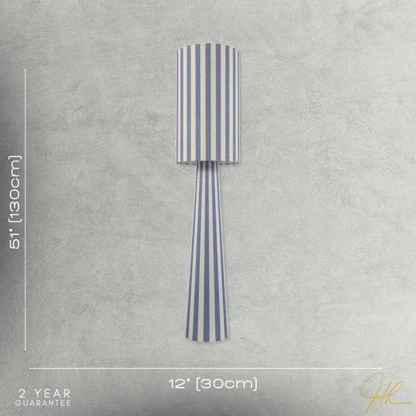 Amparo Blue and Oatmeal Linen Floor Lamp with Fabric Shade and Base Image 7
