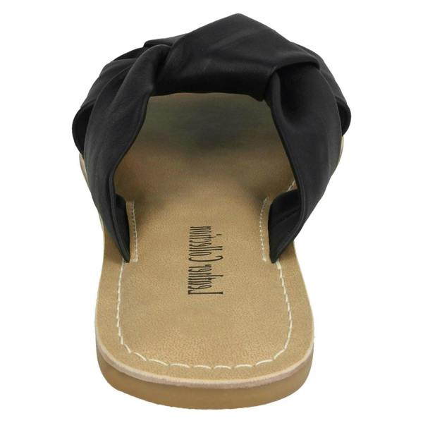 Leather Collection Ladies Leather Collection Knot Vamp Mule Sandals