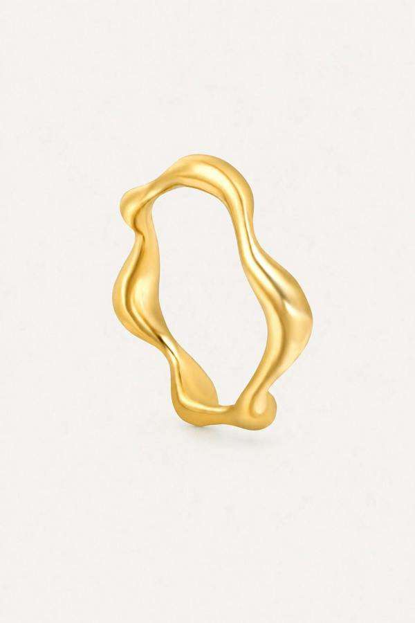 Serla Gold Plated Wave Ring