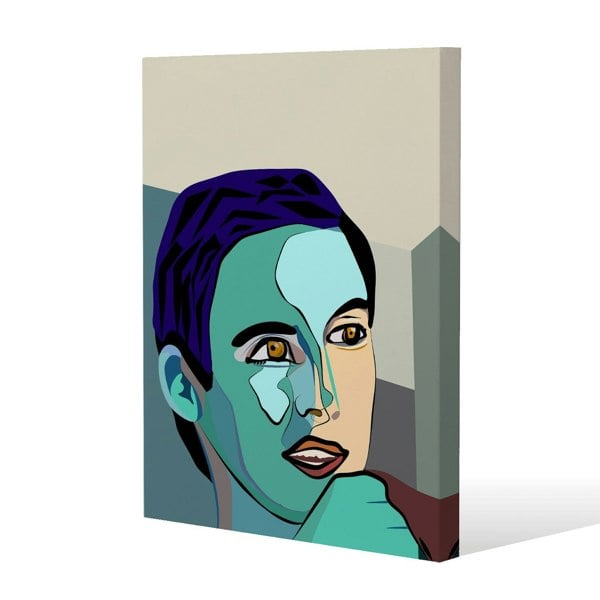Benjamin Tate Design thoughtful boy Slim Style Canvas Print  70x100cm , 15mm Slim Real wood.