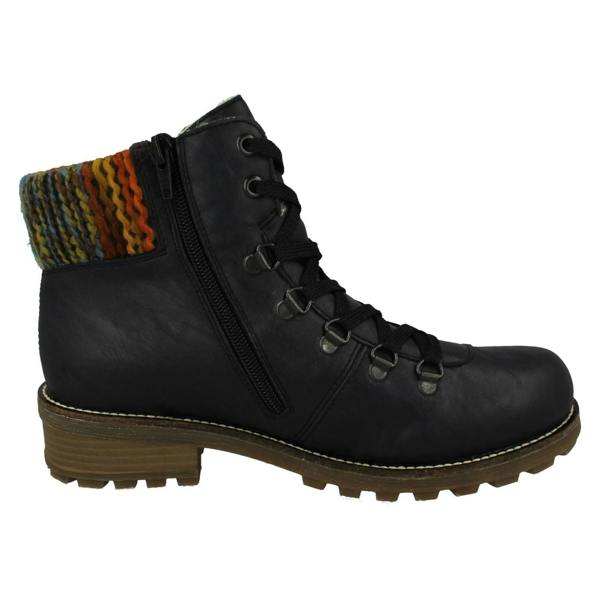 Rieker Ladies Rieker Knitted Cuff Rieker-Tex Warmlined Ankle Boots Z0445