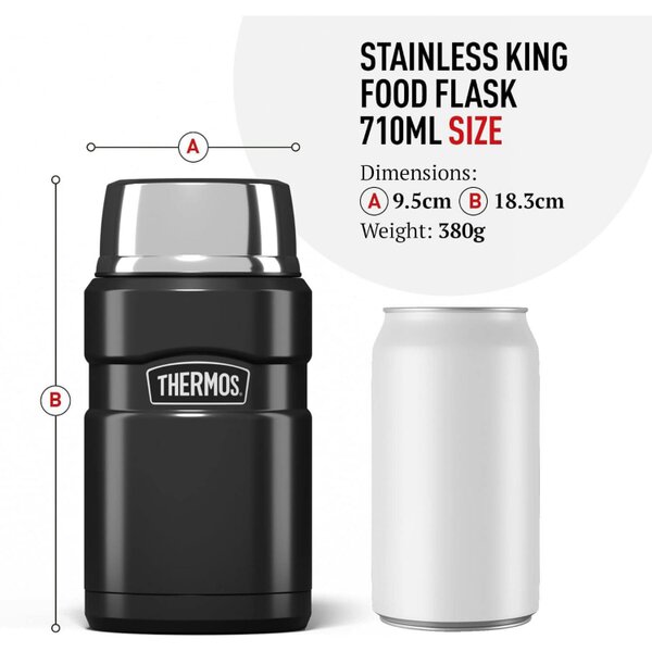 Thermos Stainless King 710ml Insulated Food Flask 14h Hot 24h Cold Pink